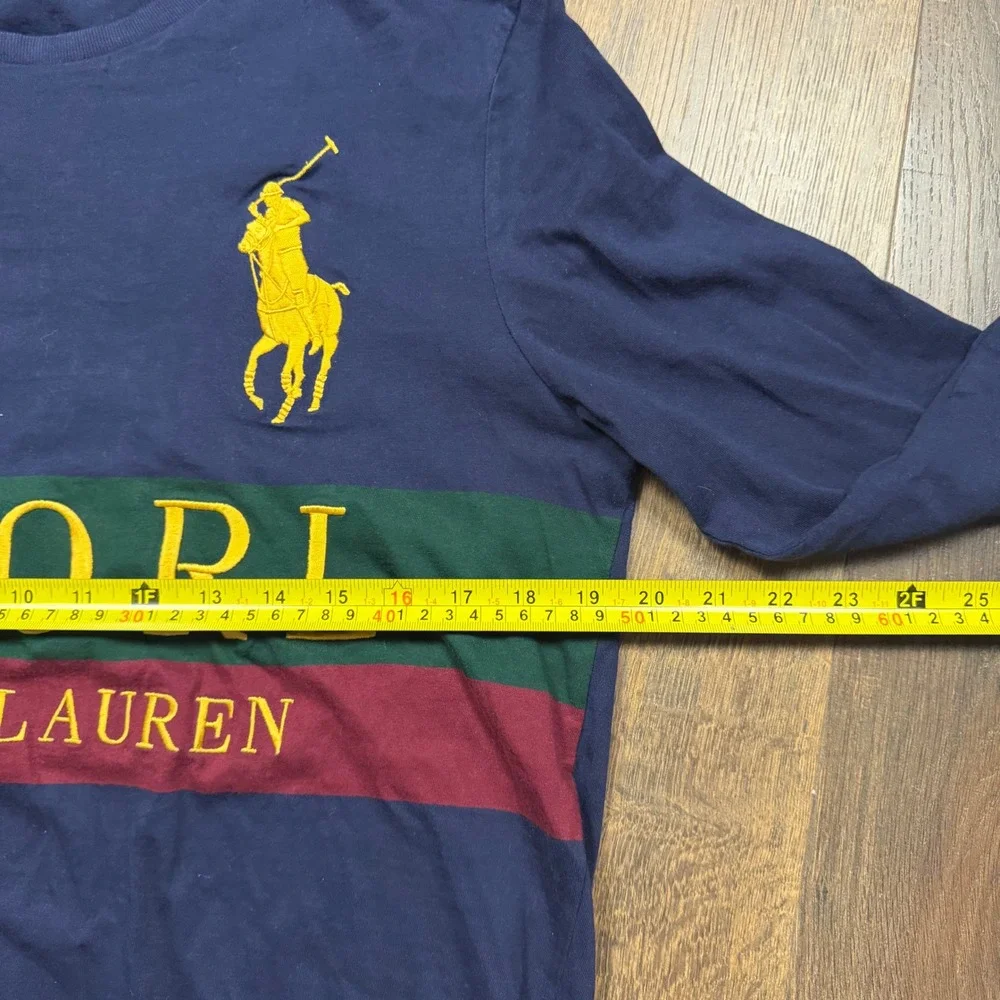Polo Ralph Lauren Big Pony Crest Spell out #3 Long Sleeve Shirt Men's XL